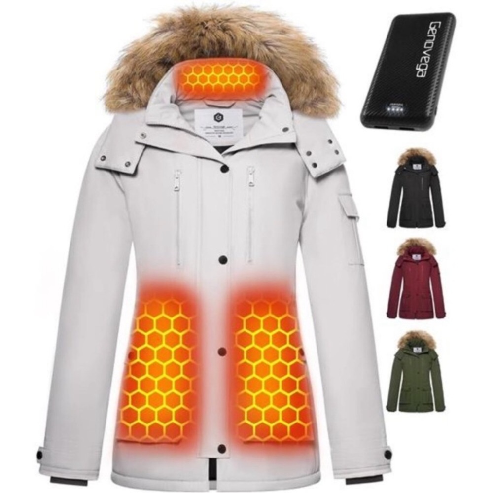 Graphene Heated Jacket for Women with Battery Pack 16000mAh 7.4V Waterproof
